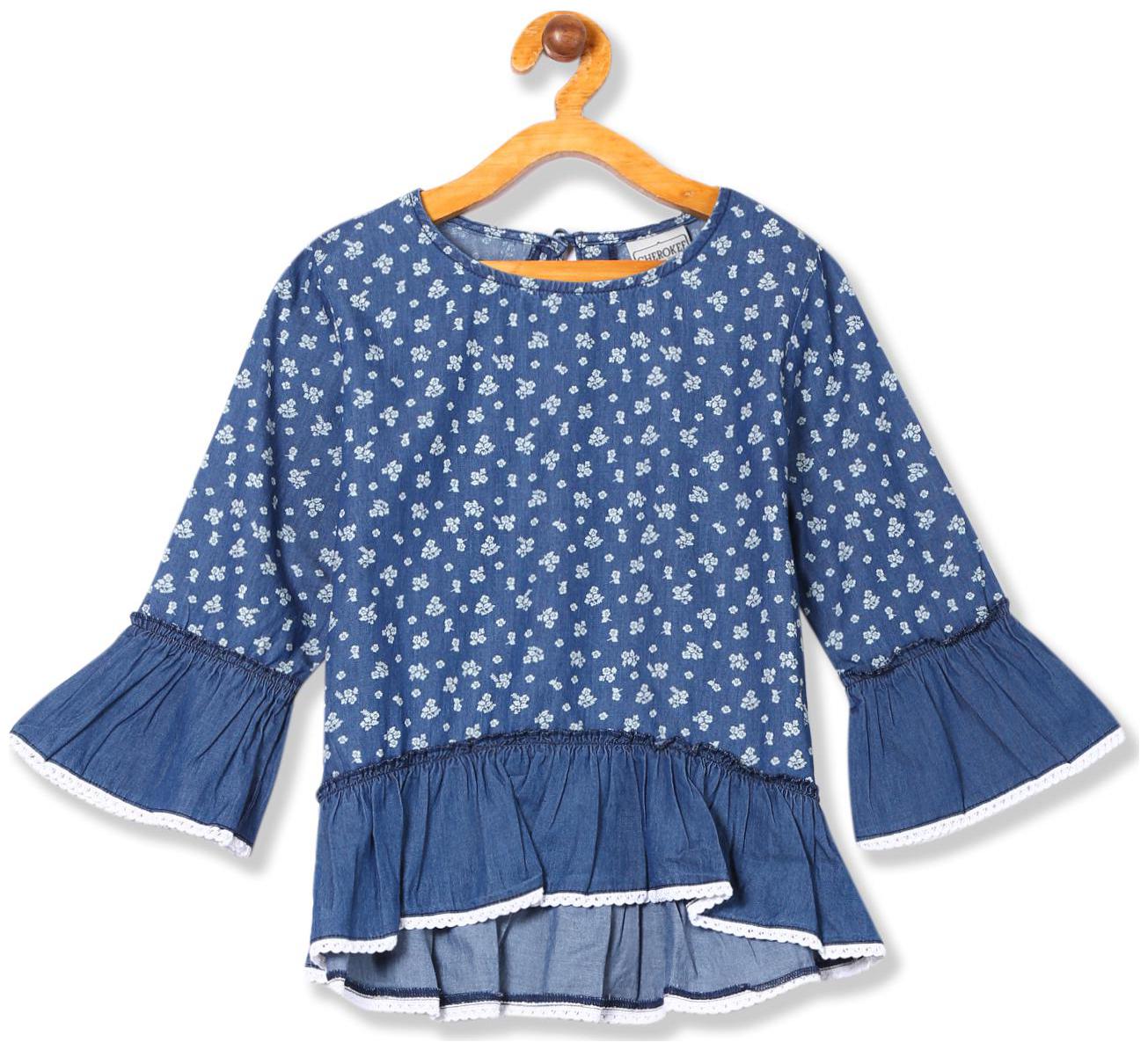 

CHEROKEE Girl Cotton Printed Top - Blue