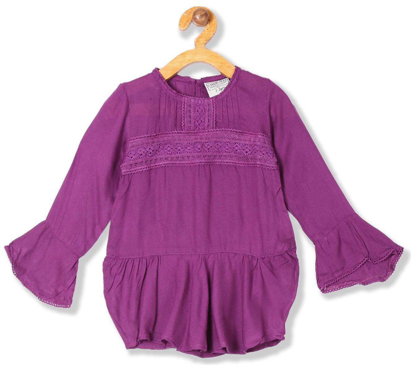 

CHEROKEE Girl Rayon Solid Top - Purple