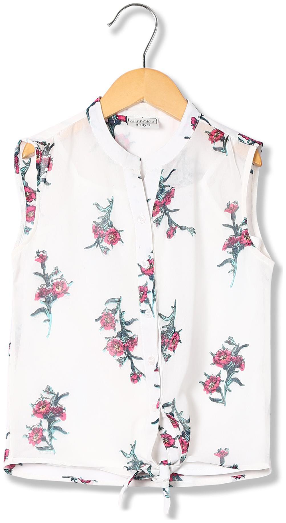 

CHEROKEE Girl Polyester Printed Top - White