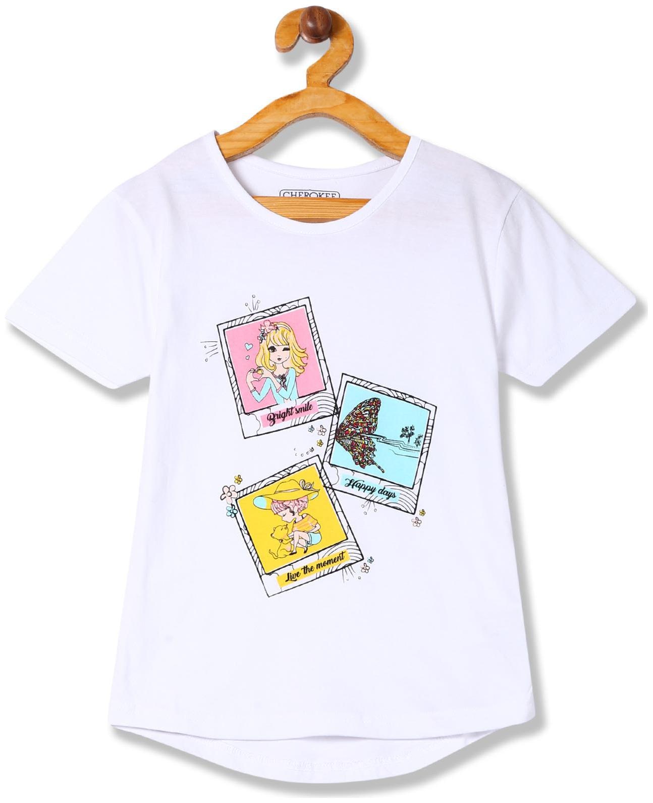 

CHEROKEE Girl Cotton Printed T shirt - White