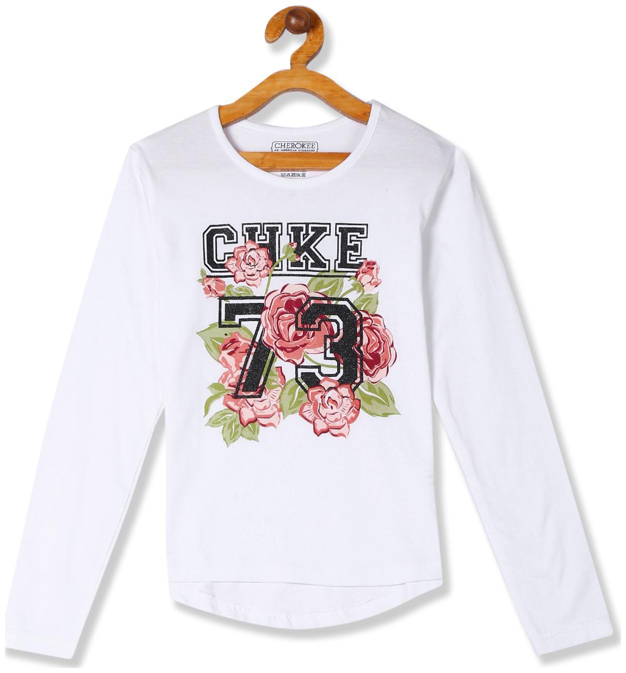 

CHEROKEE Girl Cotton Printed T shirt - White