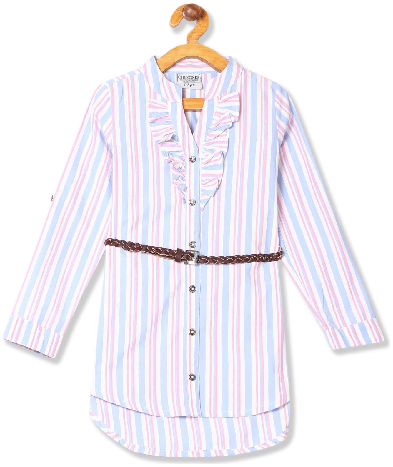 

CHEROKEE Girl Cotton Striped Top - Blue