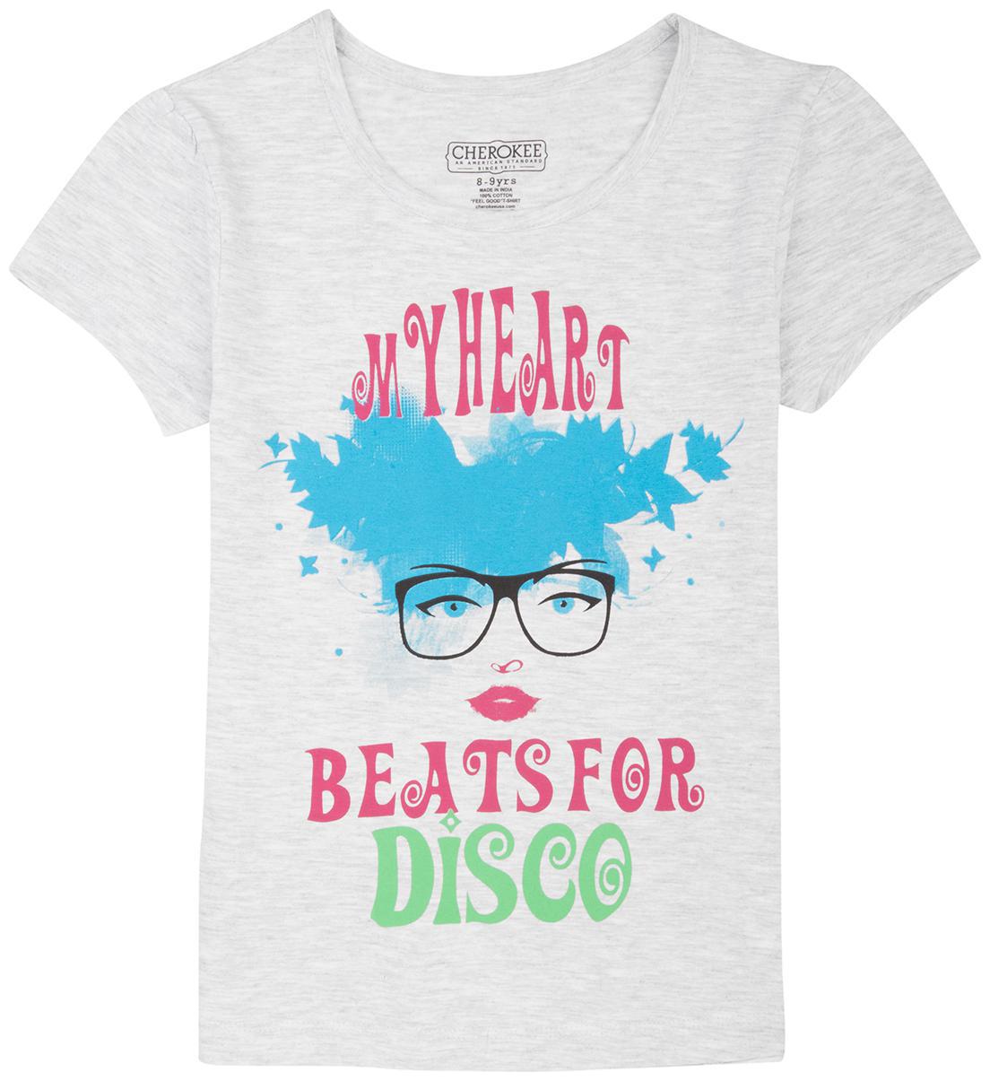 

CHEROKEE Girl Cotton Printed T shirt - Grey