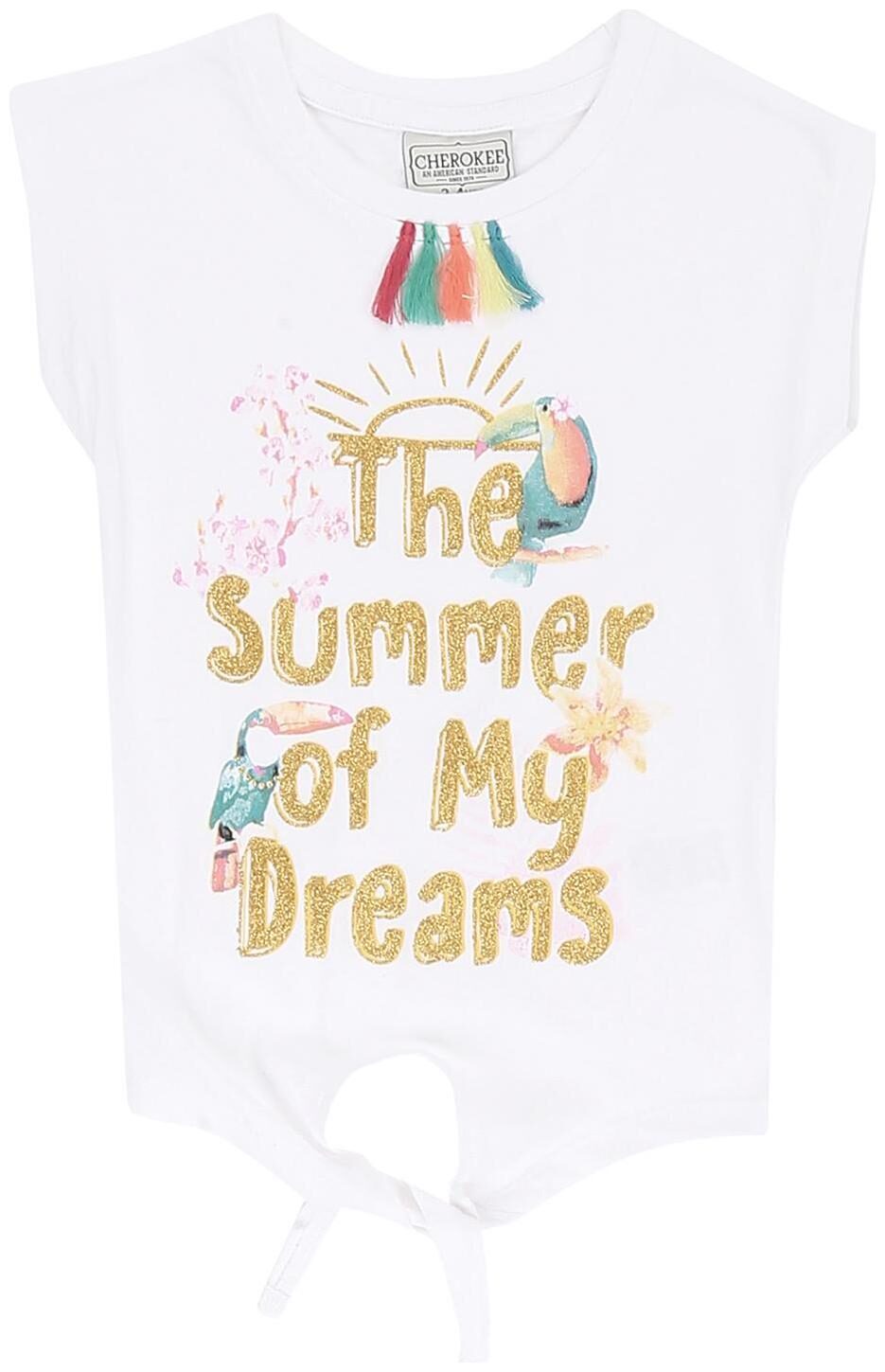 

CHEROKEE Girl Cotton Printed Top - White