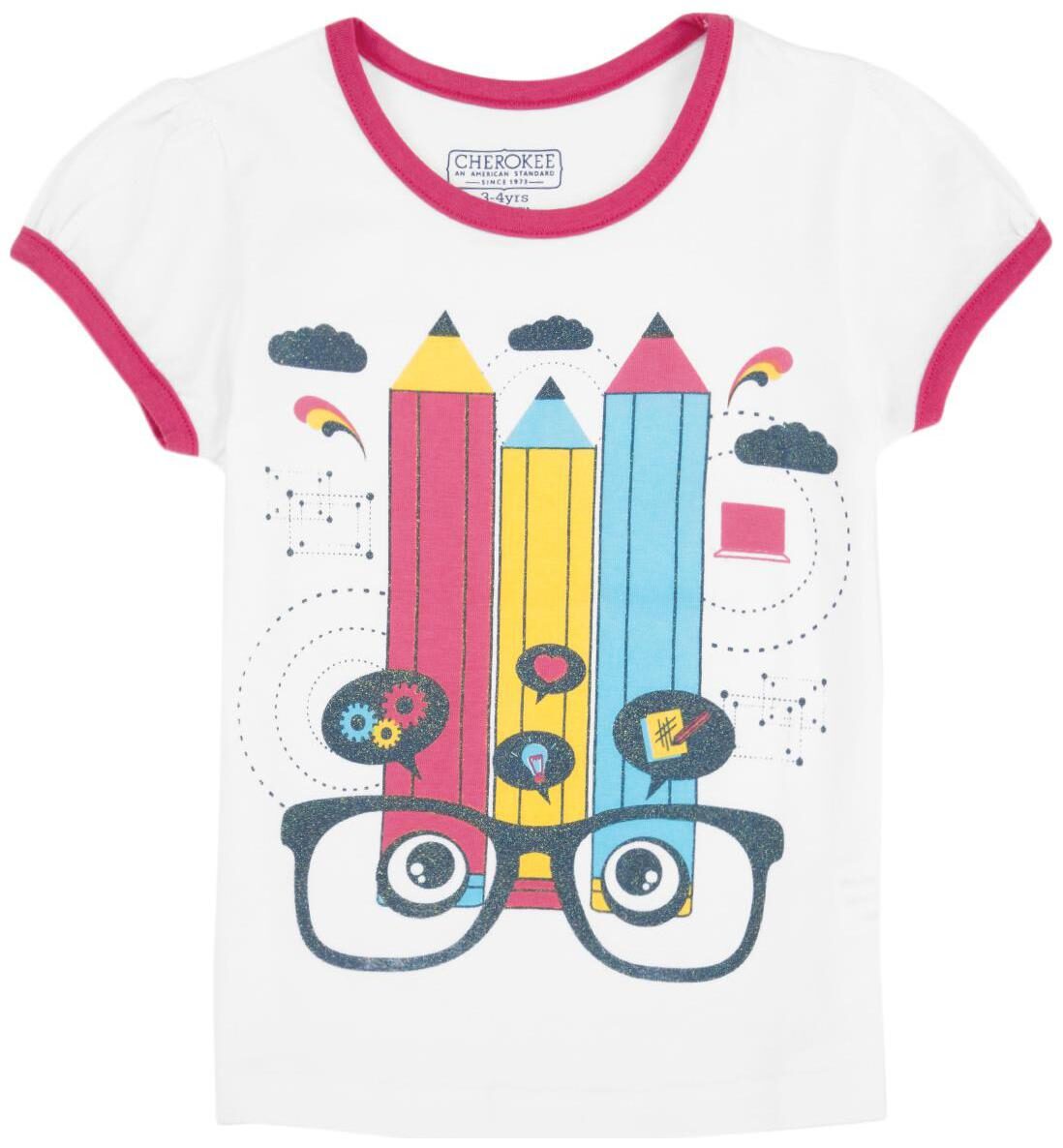 

CHEROKEE Girl Cotton Printed T shirt - White