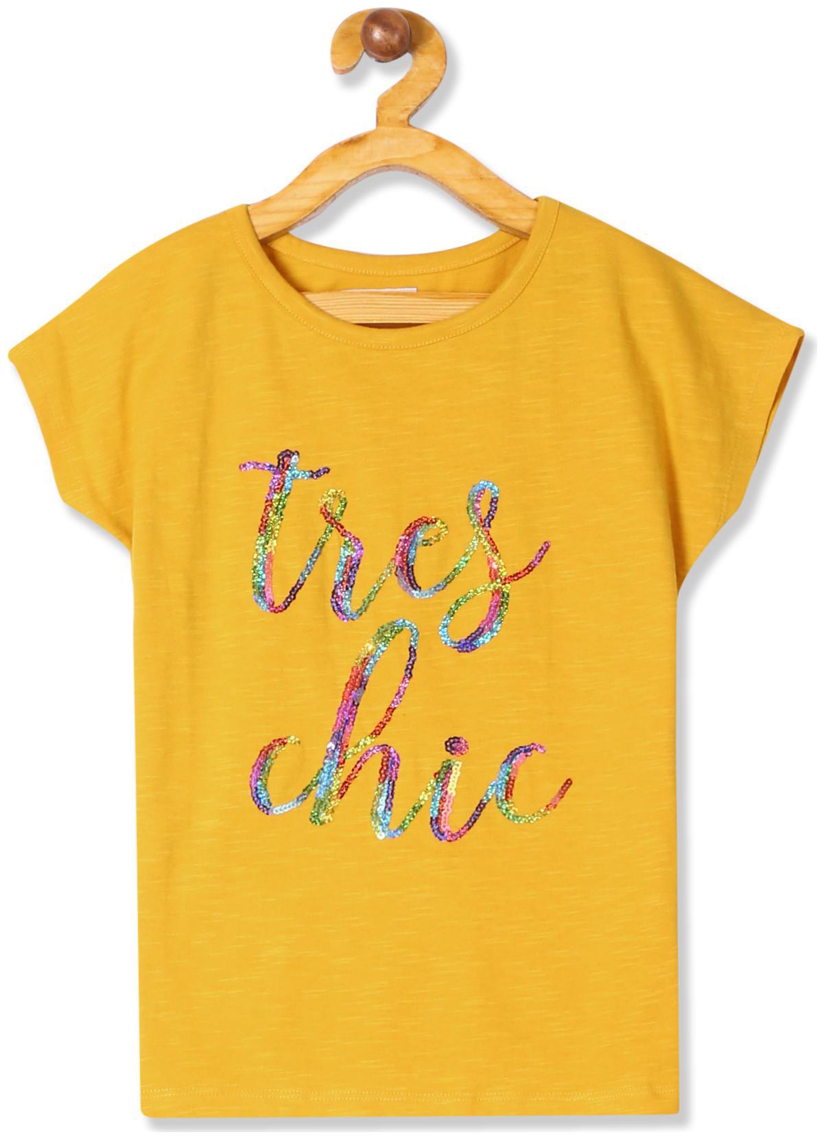 

CHEROKEE Girl Cotton Embellished Top - Yellow