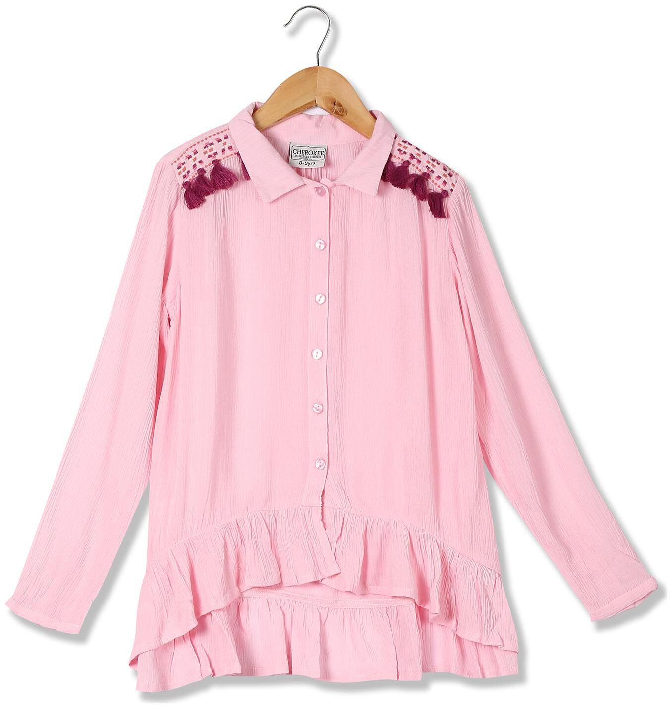 

CHEROKEE Girl Rayon Solid Top - Pink