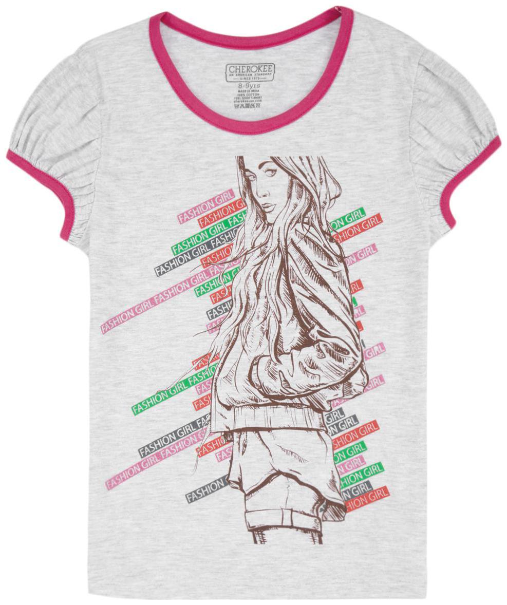 

CHEROKEE Girl Cotton Printed T shirt - Grey