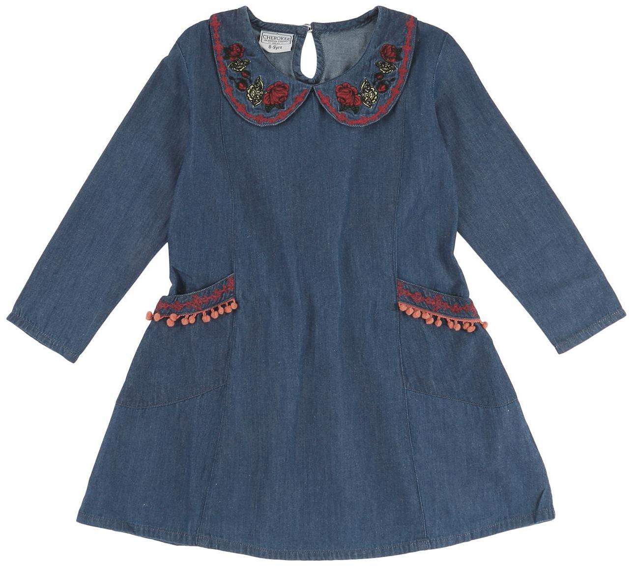 

CHEROKEE Girl Cotton Self design Top - Blue