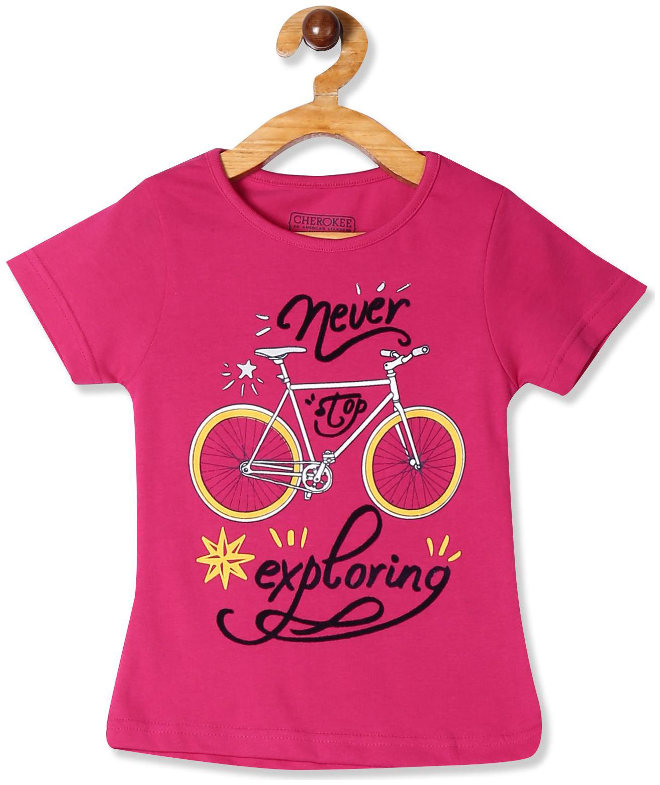 

CHEROKEE Girl Cotton Printed T shirt - Pink