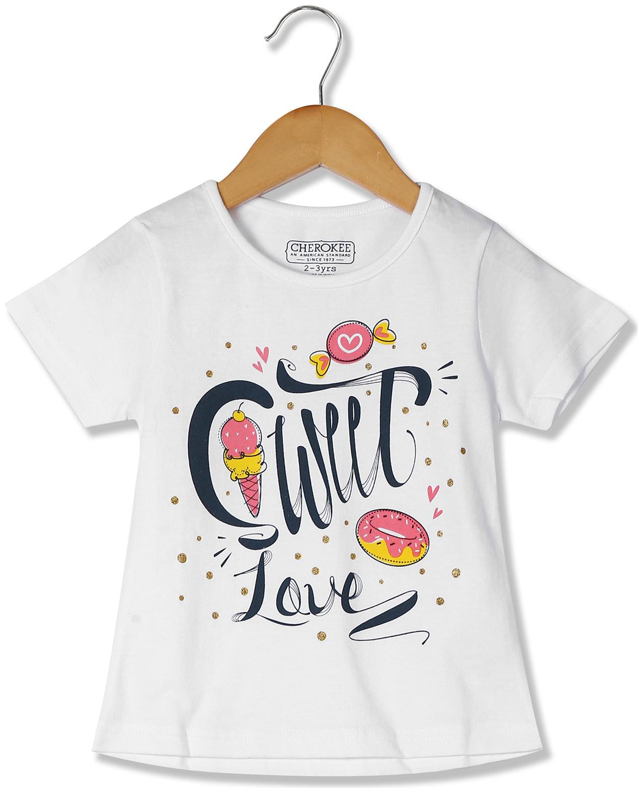 

CHEROKEE Girl Cotton Printed T shirt - White