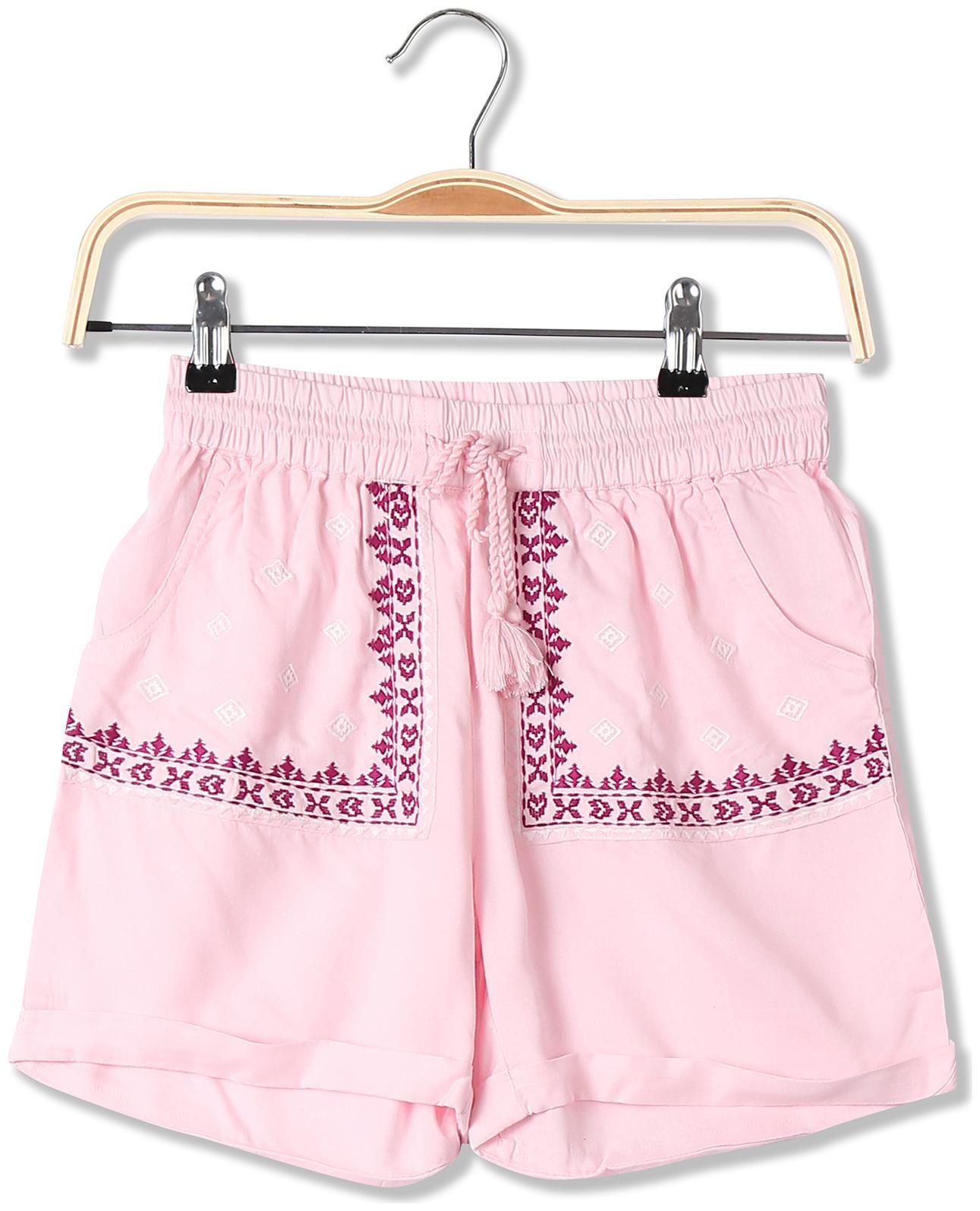 

CHEROKEE Girl Rayon Embroidered Regular shorts - Pink