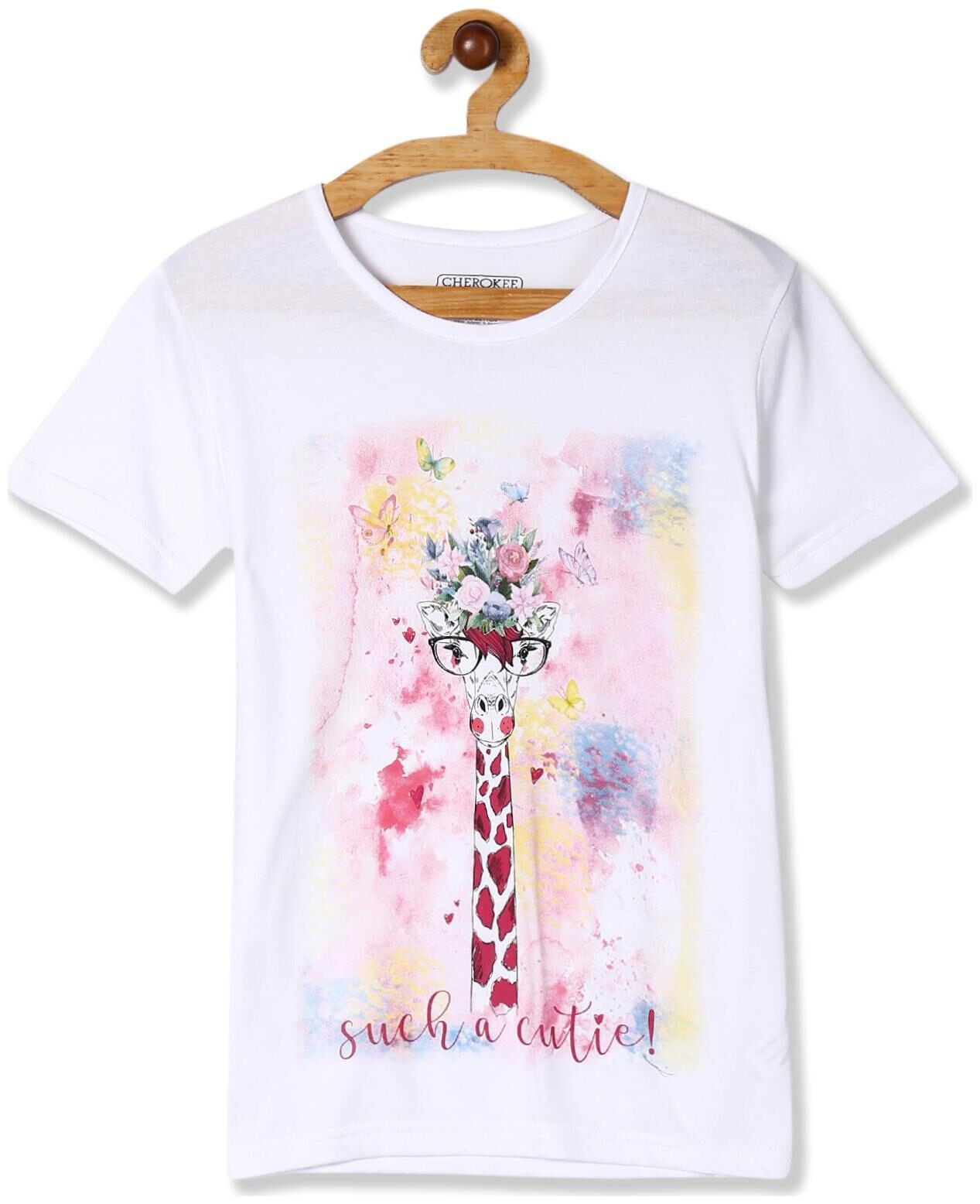 

CHEROKEE Girl Cotton Printed T shirt - White