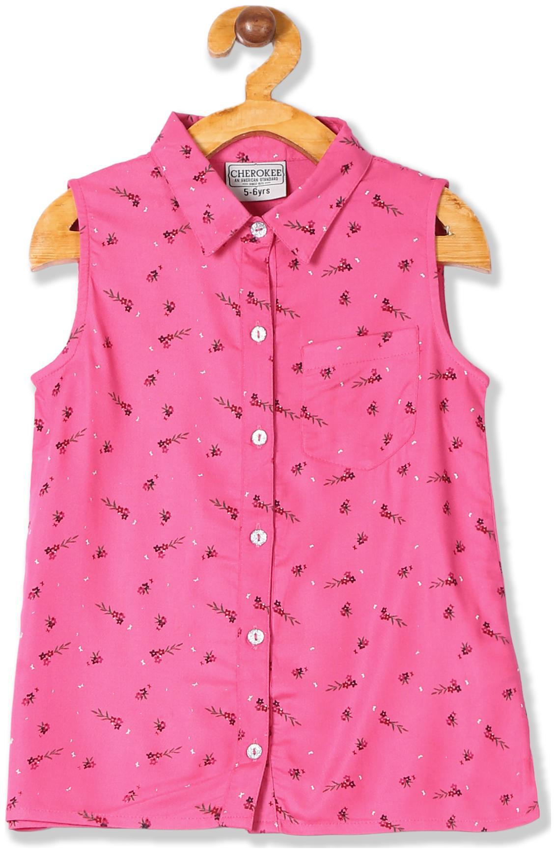 

CHEROKEE Girl Rayon Printed Shirt - Pink