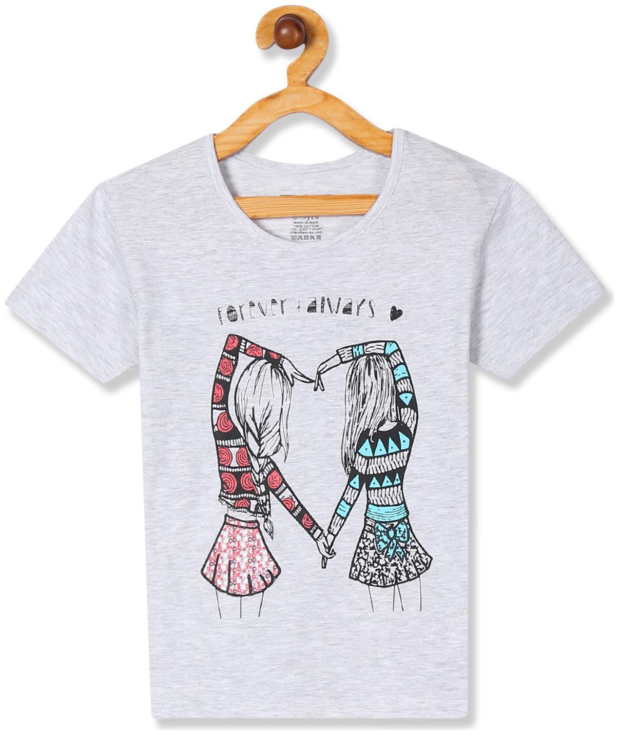 

CHEROKEE Girl Cotton Printed T shirt - Grey