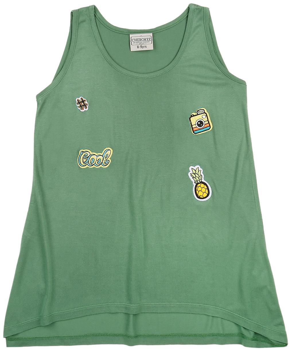 

CHEROKEE Girl Viscose Self design Top - Green
