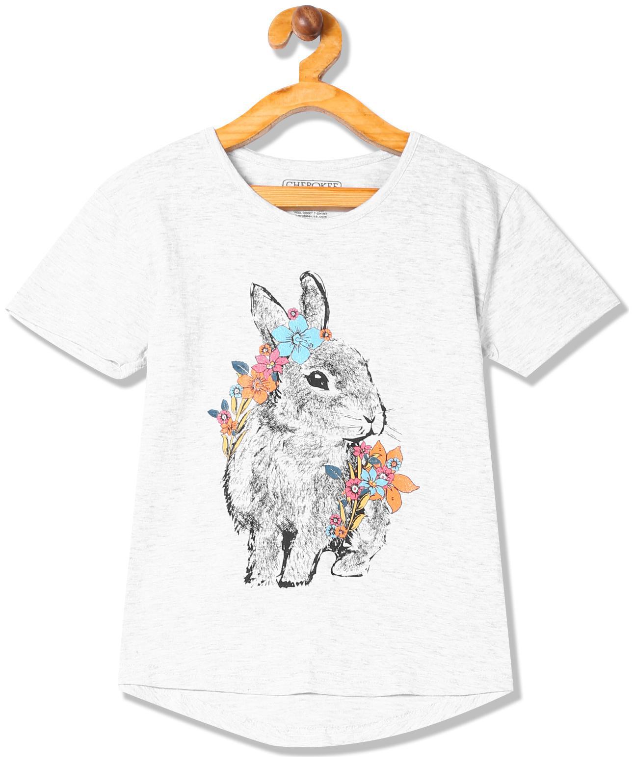 

CHEROKEE Girl Cotton Printed T shirt - Grey