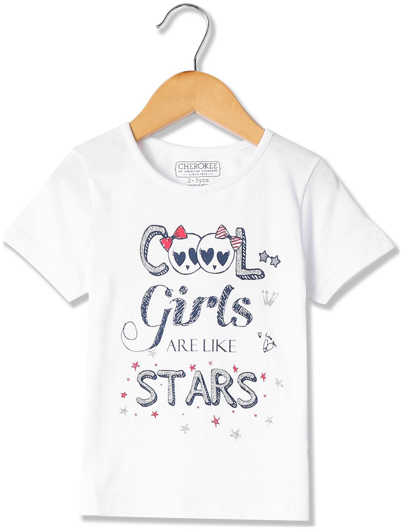 

CHEROKEE Girl Cotton Printed T shirt - White