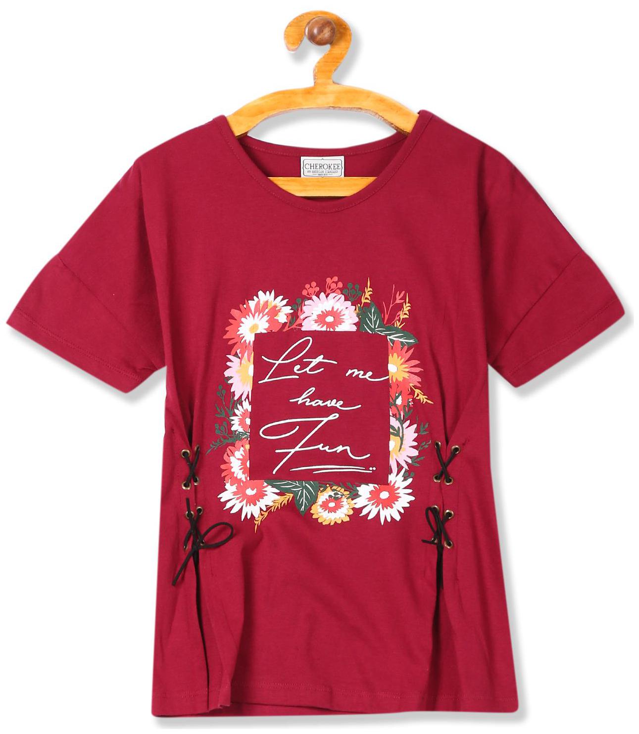 

CHEROKEE Girl Cotton Printed Top - Red