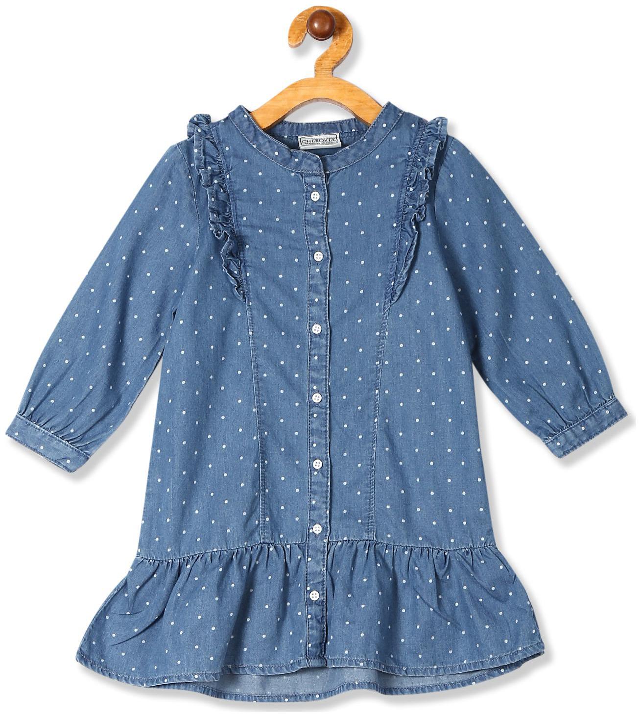 

CHEROKEE Girl Cotton Polka dots Top - Blue