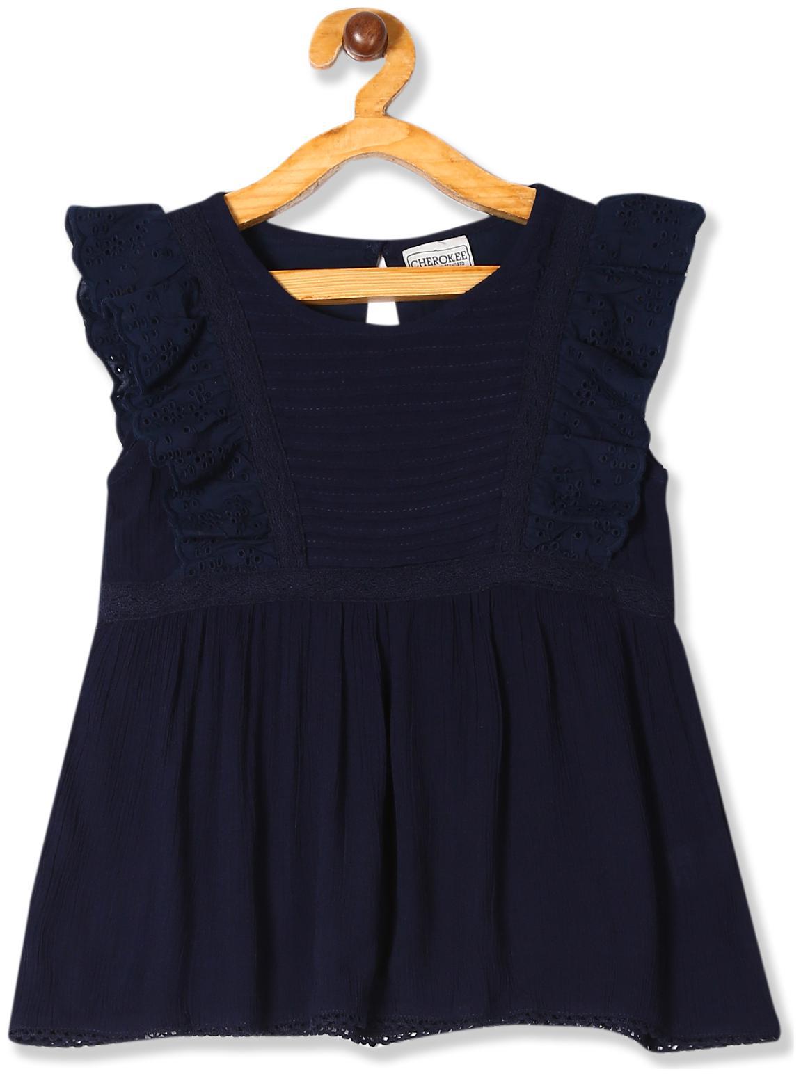 

CHEROKEE Girl Rayon Solid Top - Blue