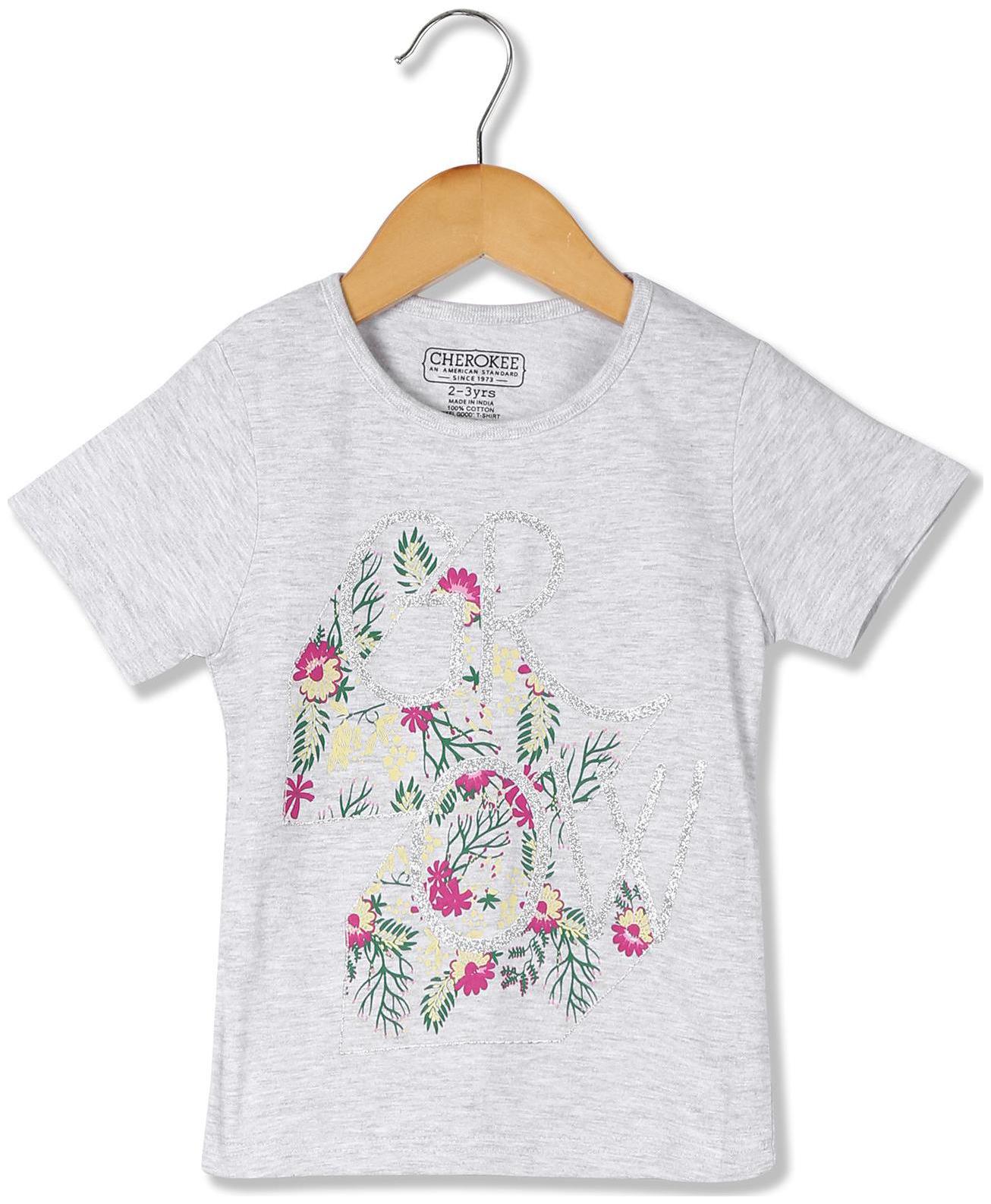 

CHEROKEE Girl Cotton Printed T shirt - Grey