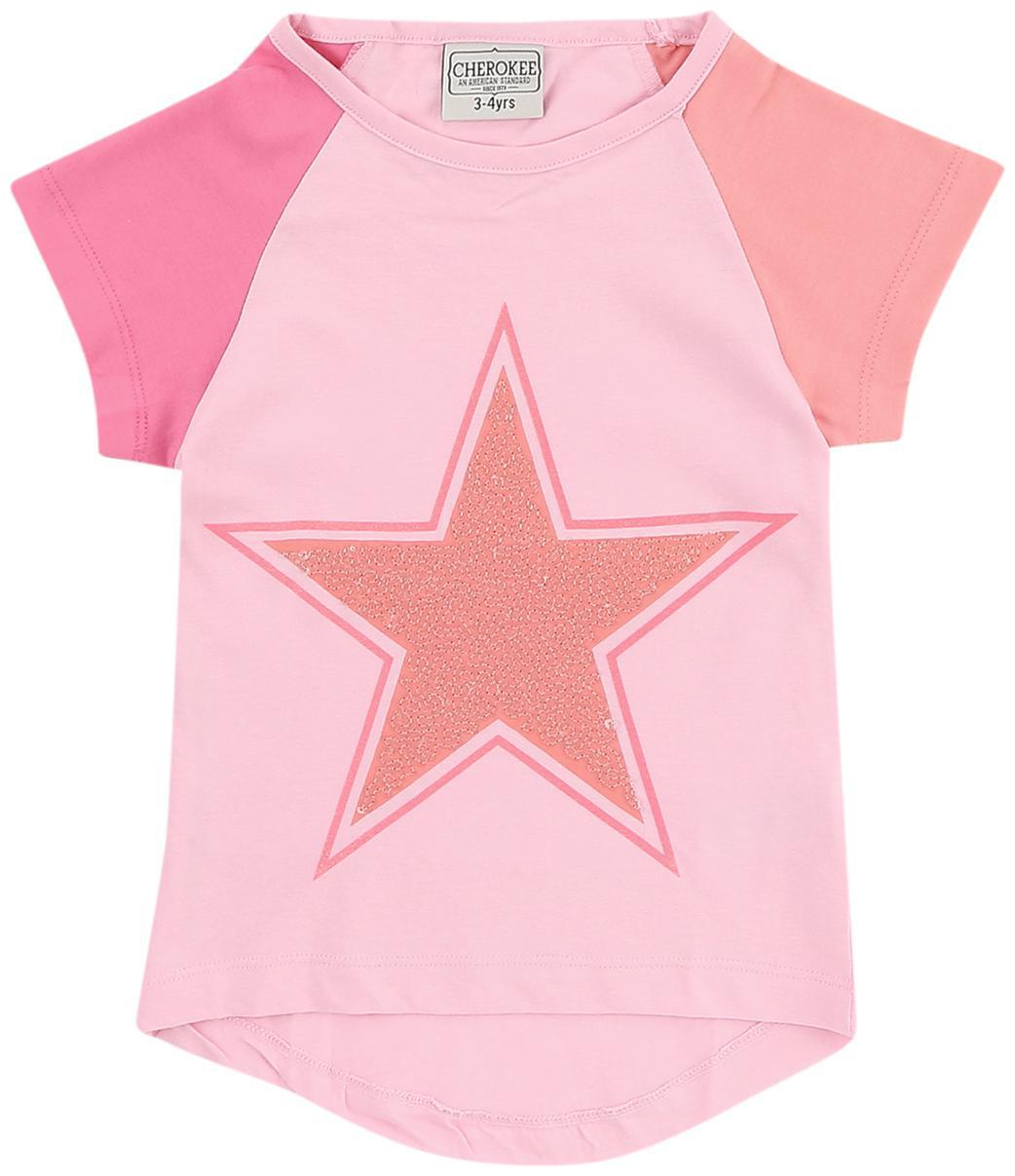 

CHEROKEE Girl Cotton Embellished Top - Pink