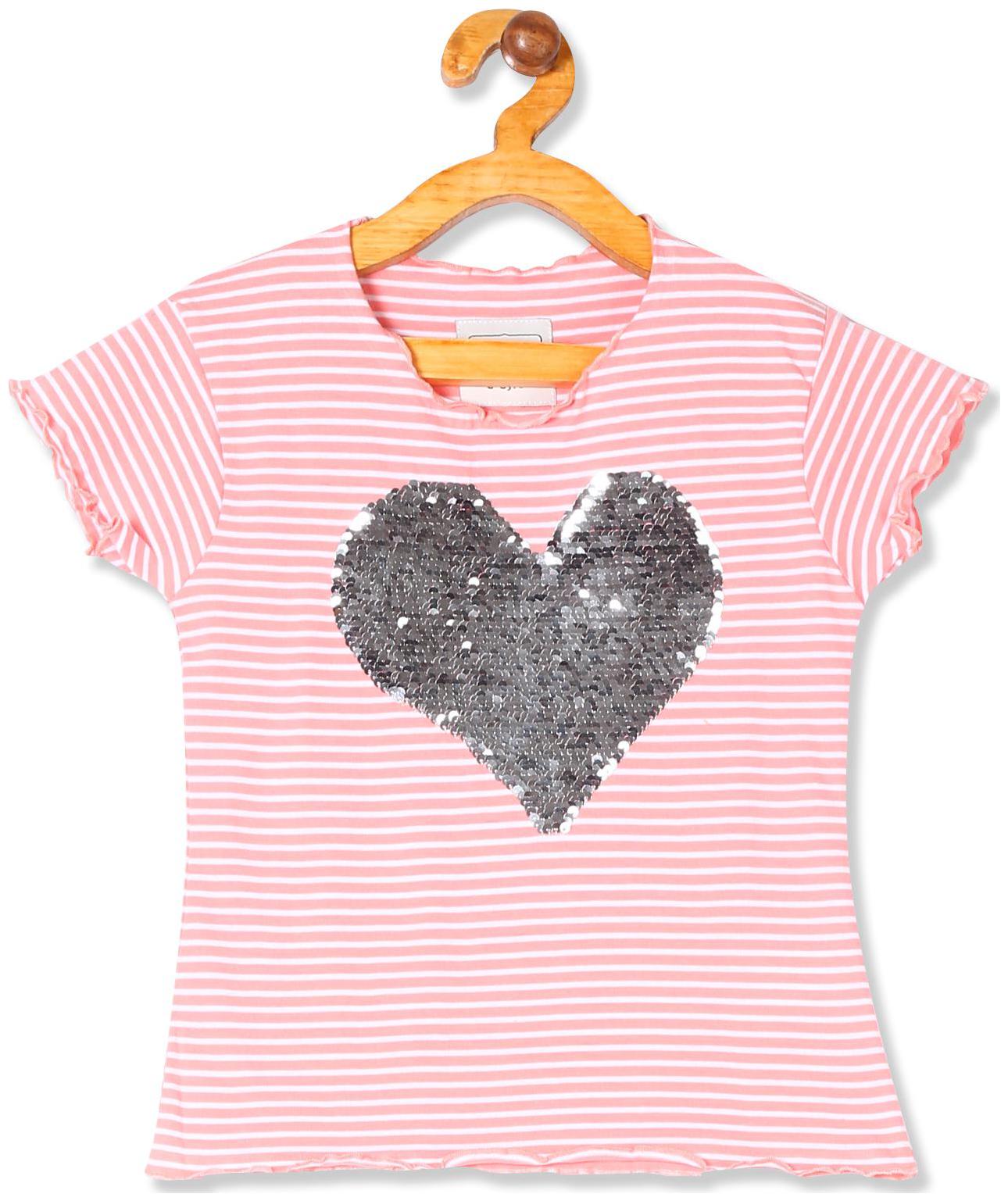 

CHEROKEE Girl Cotton Striped T shirt - Pink