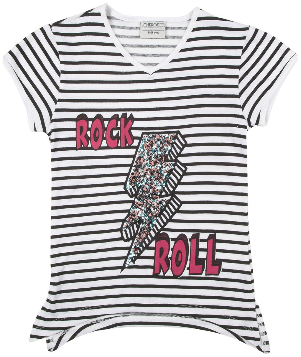 

CHEROKEE Girl Cotton Striped Top - White Blue