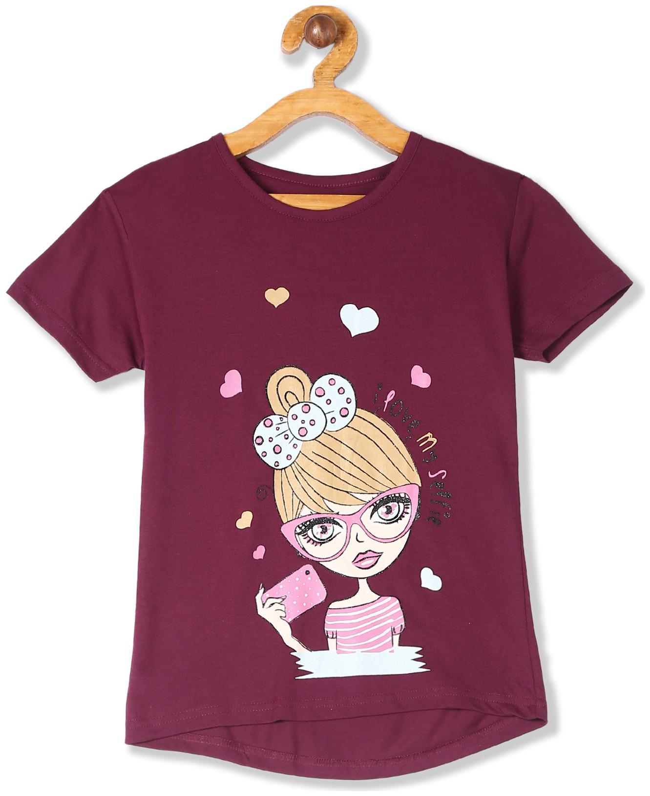 

CHEROKEE Girl Cotton Printed T shirt - Purple