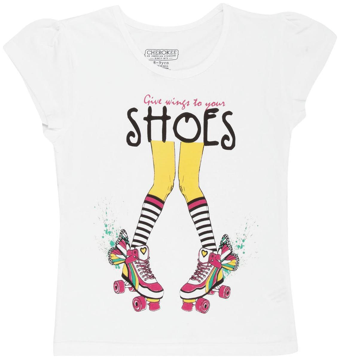 

CHEROKEE Girl Cotton Printed T shirt - White