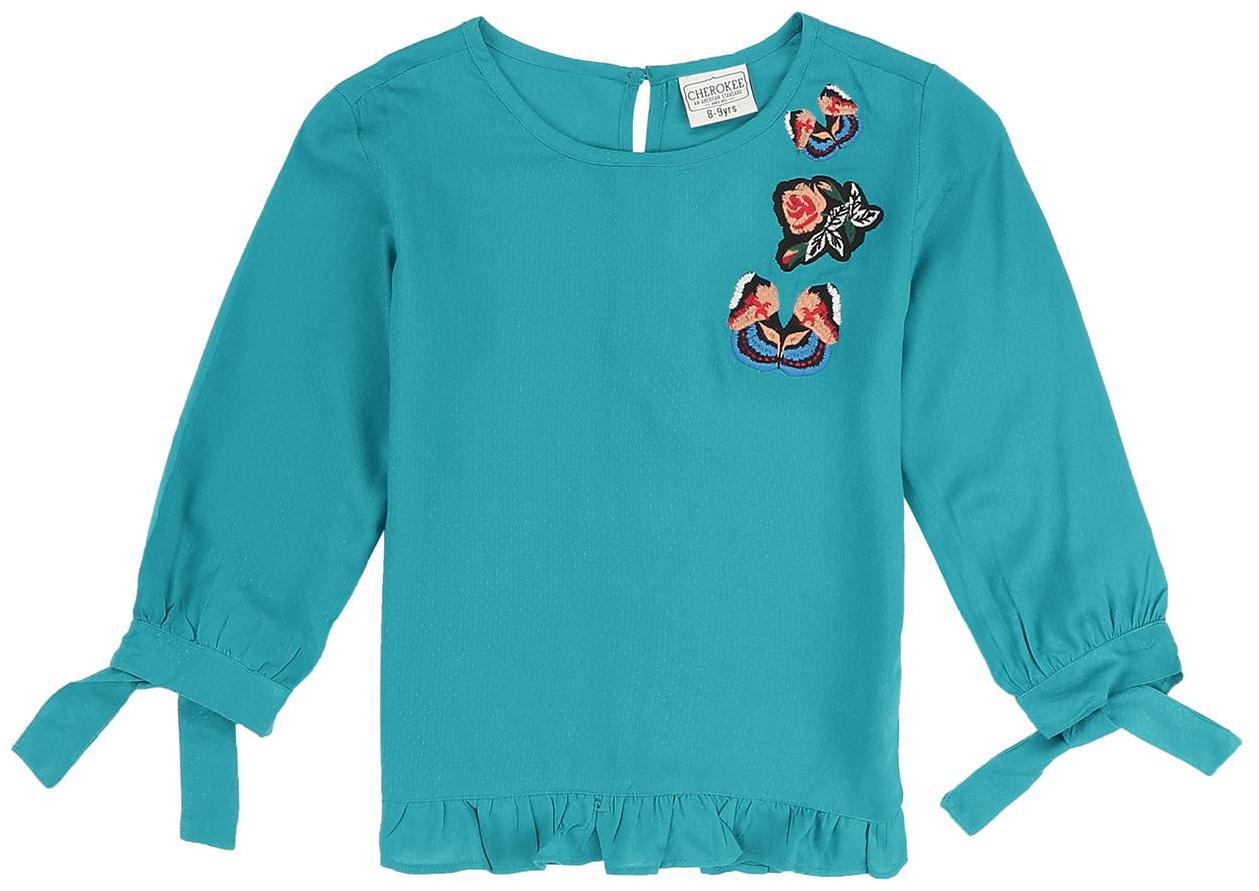 

CHEROKEE Girl Viscose Self design Top - Blue
