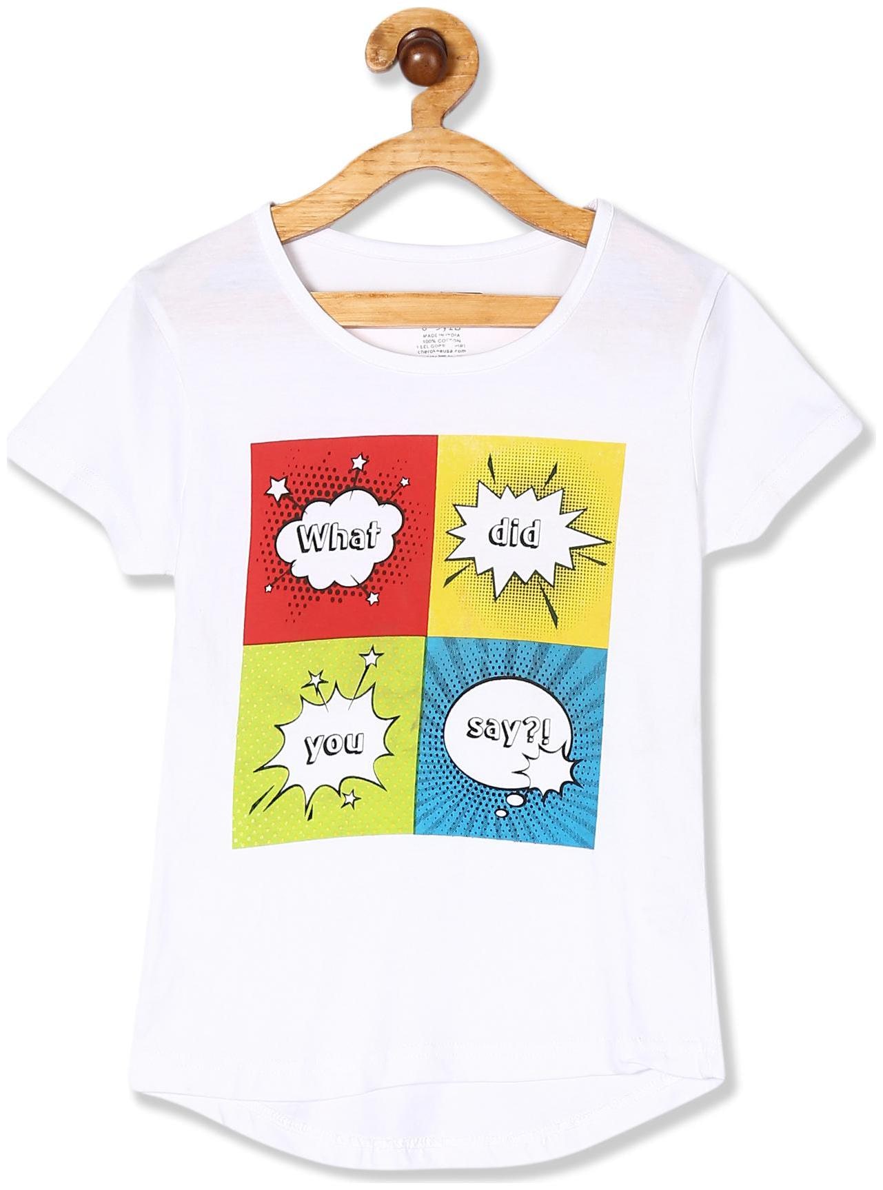 

CHEROKEE Girl Cotton Printed T shirt - White