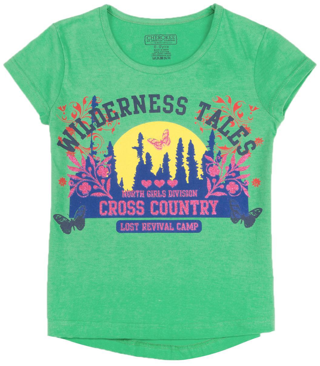 

CHEROKEE Girl Cotton Printed T shirt - Green