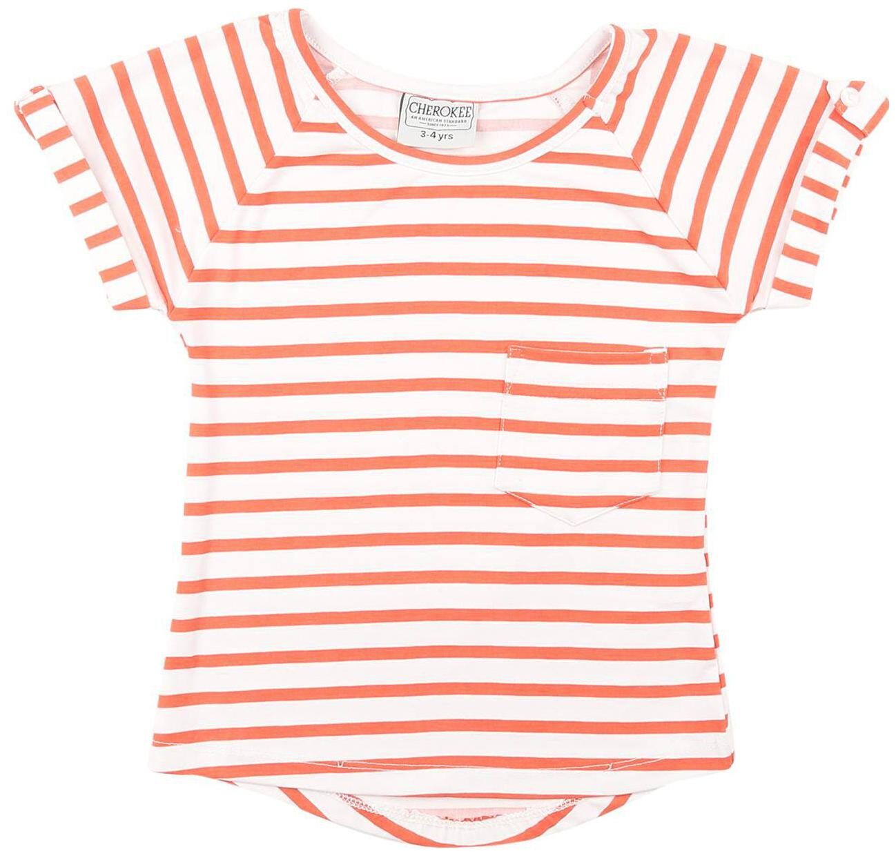 

CHEROKEE Girl Cotton Striped Top - White