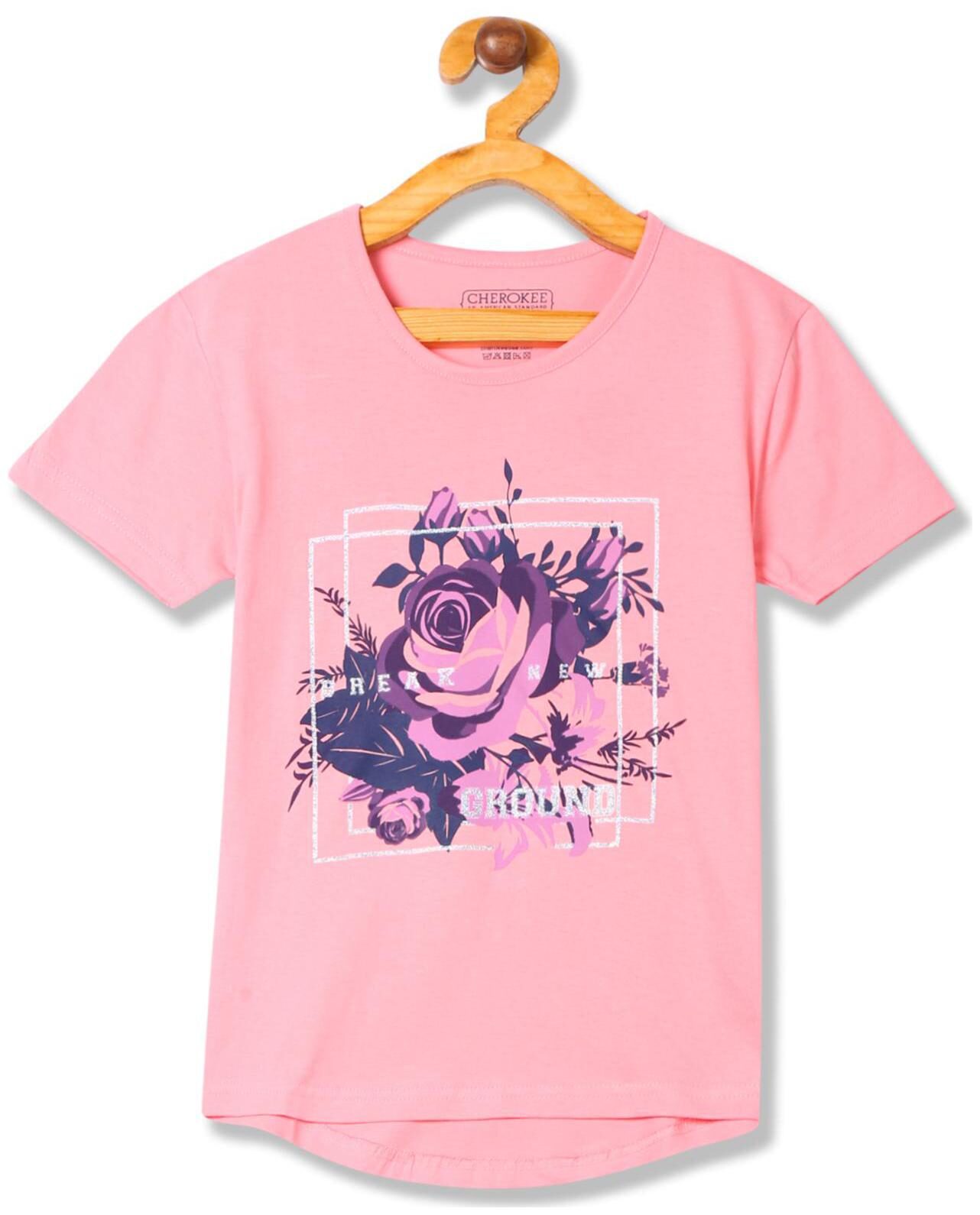 

CHEROKEE Girl Cotton Printed T shirt - Pink