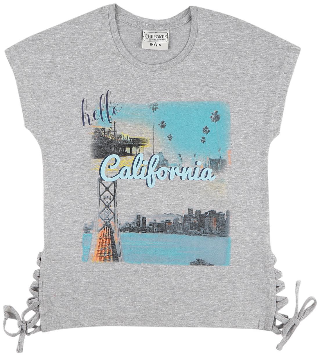 

CHEROKEE Girl Cotton Printed Top - Grey