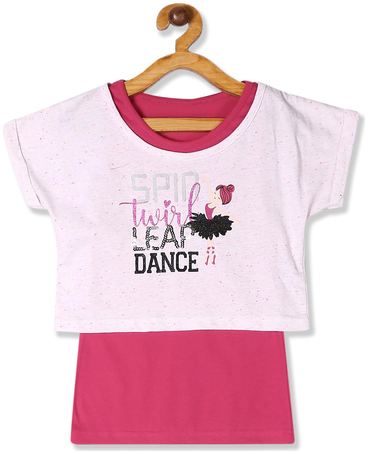 

CHEROKEE Girl Cotton Embellished Top - Pink