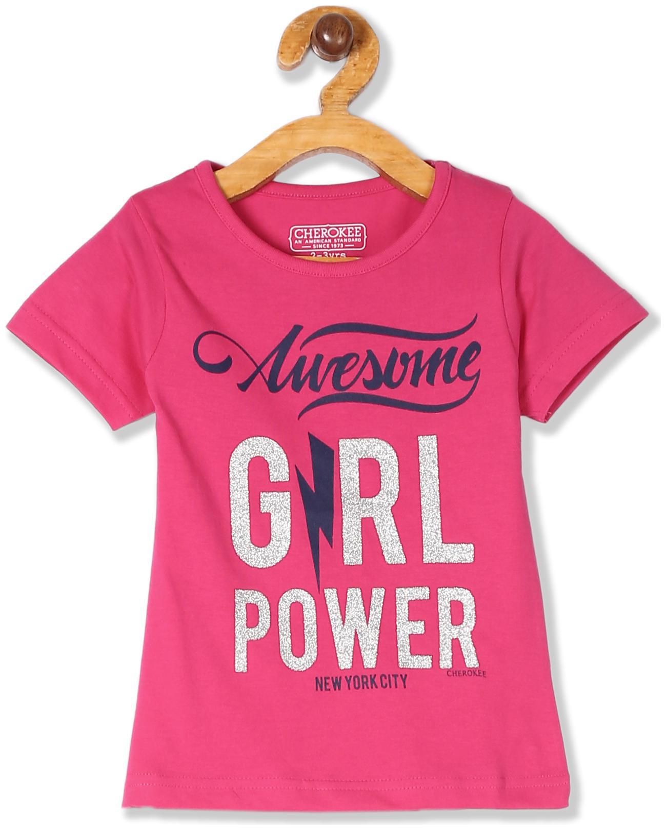 

CHEROKEE Girl Cotton Printed T shirt - Pink