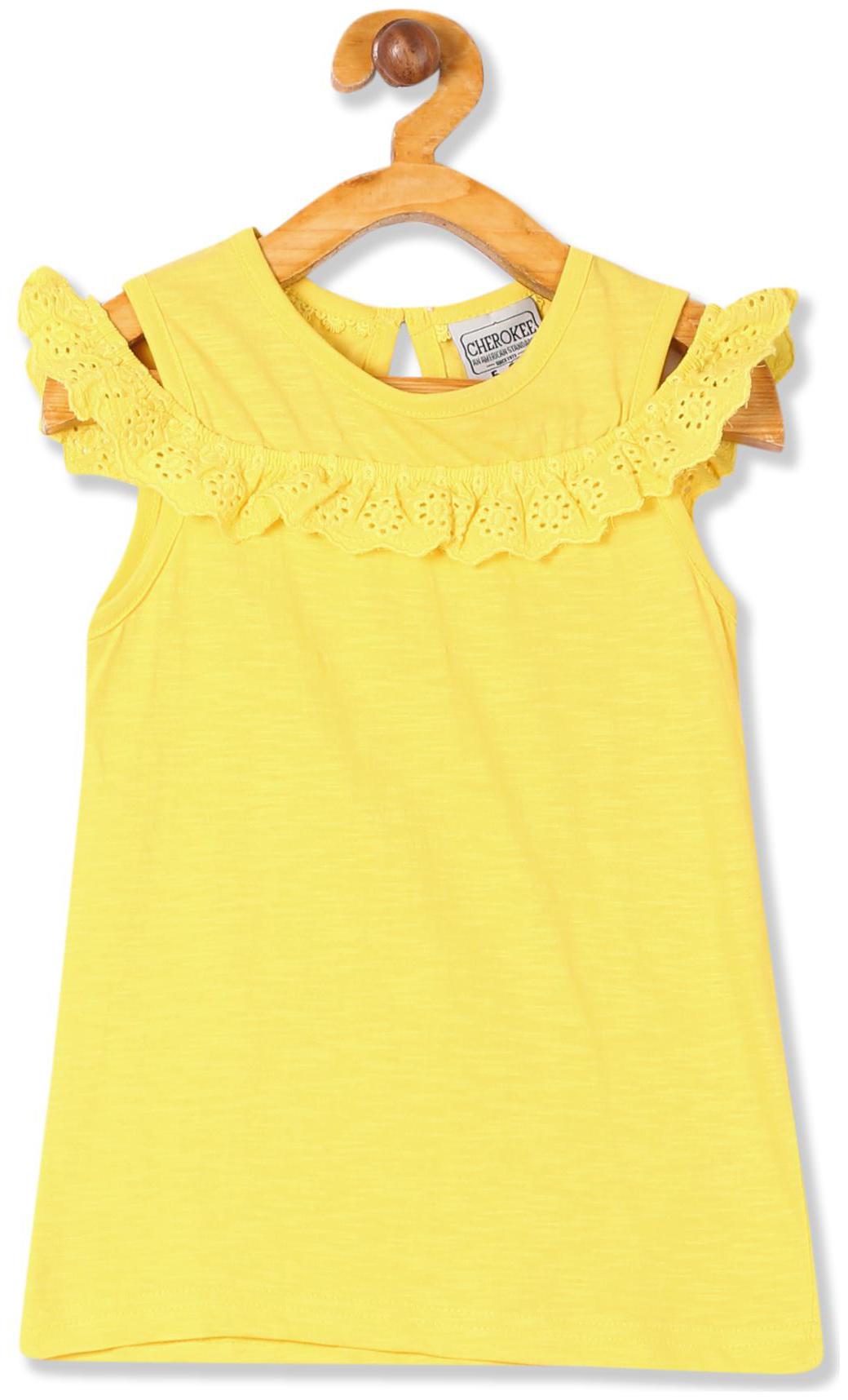 

CHEROKEE Girl Cotton Solid Top - Yellow