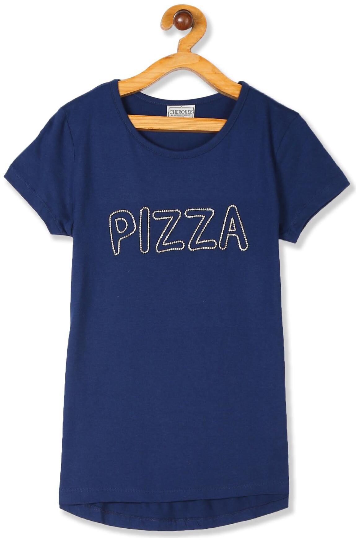 

CHEROKEE Girl Cotton Embellished T shirt - Blue