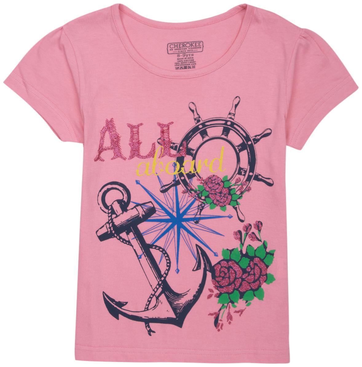

CHEROKEE Girl Cotton Printed T shirt - Pink