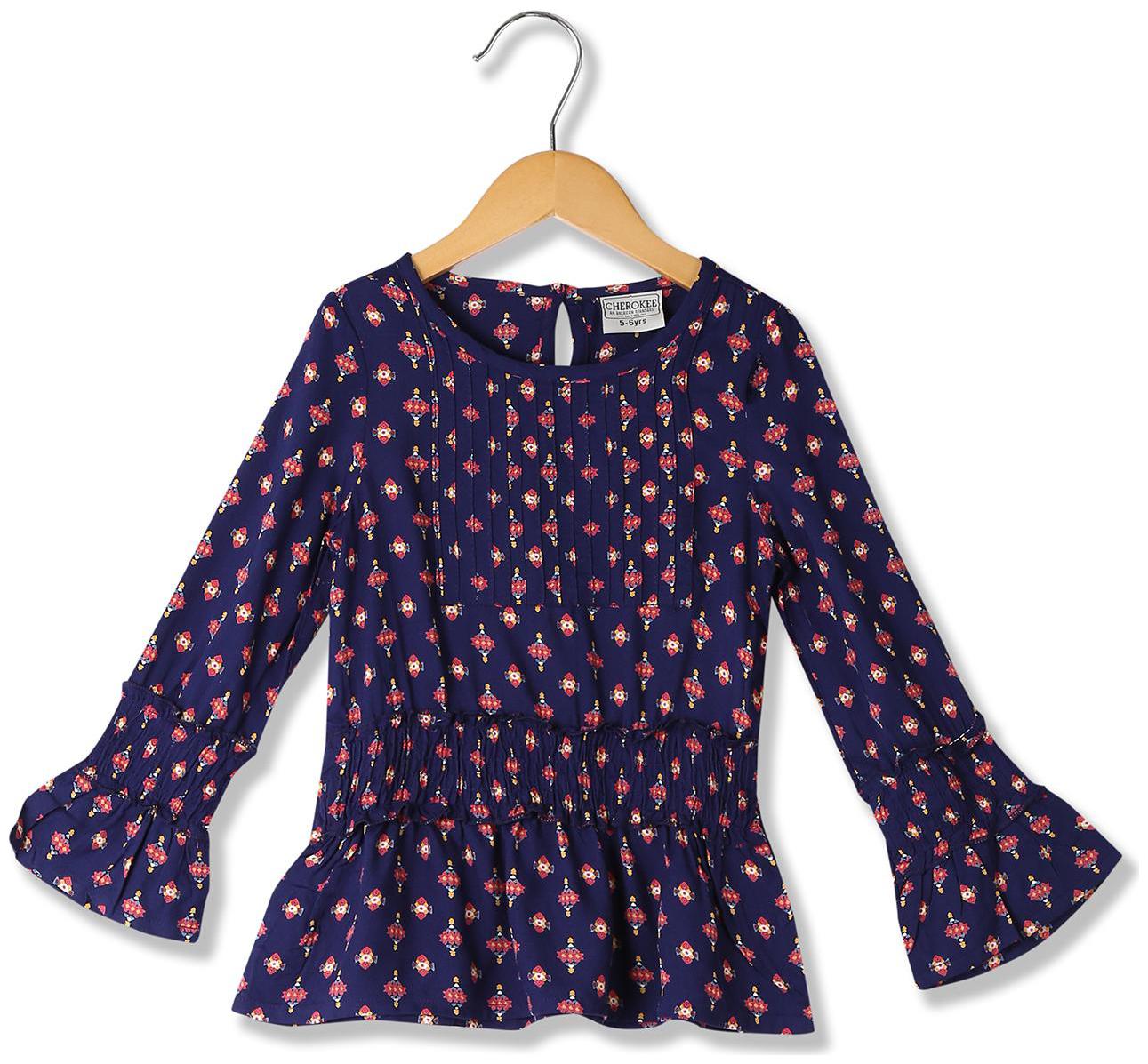 

CHEROKEE Girl Rayon Printed Top - Blue