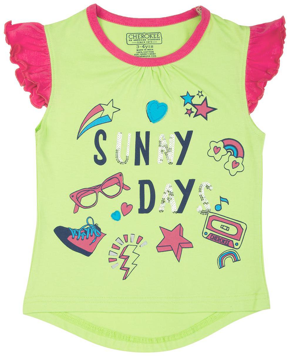 

CHEROKEE Girl Cotton Printed Top - Green