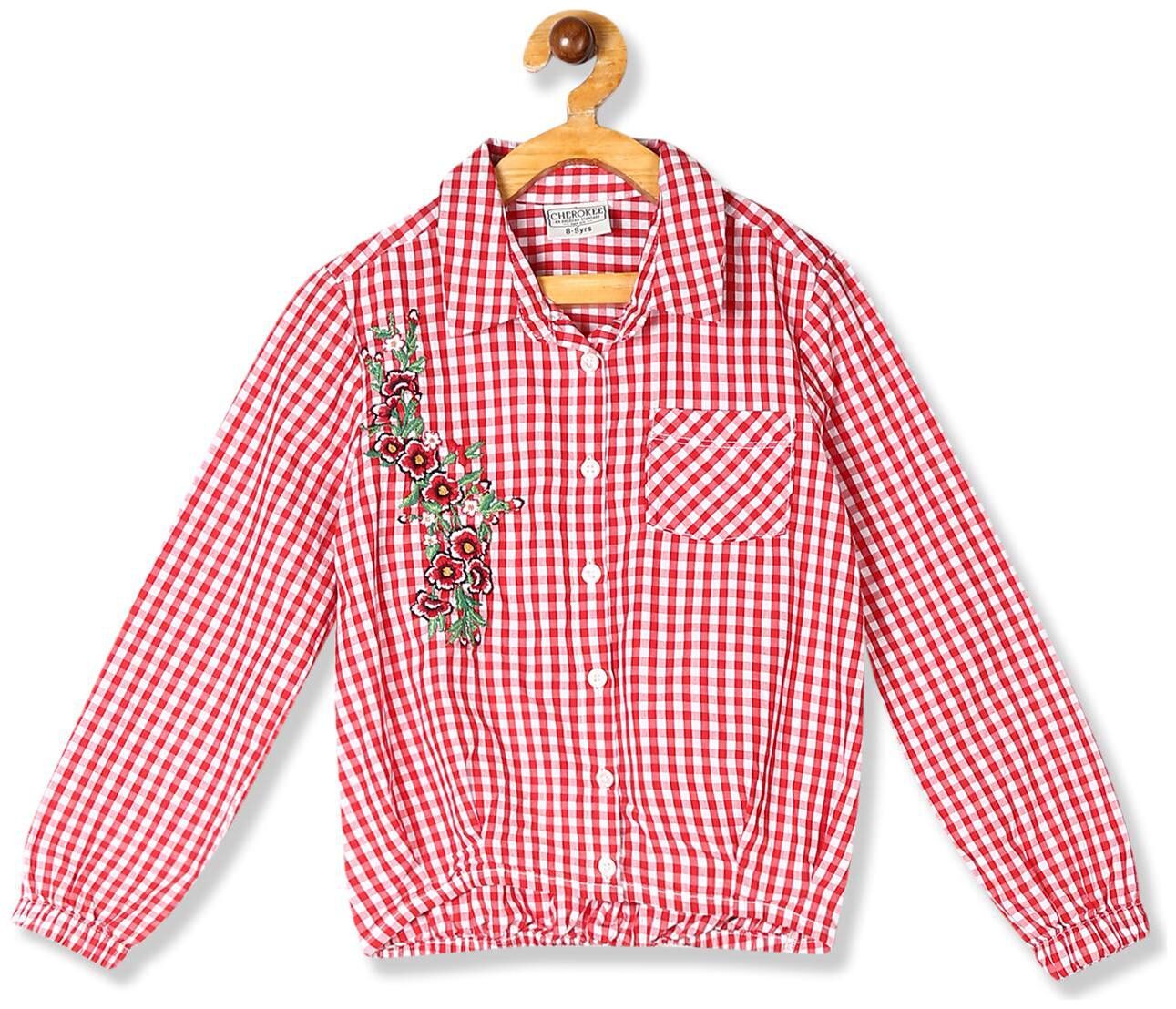 

CHEROKEE Girl Cotton Checked Shirt - Red