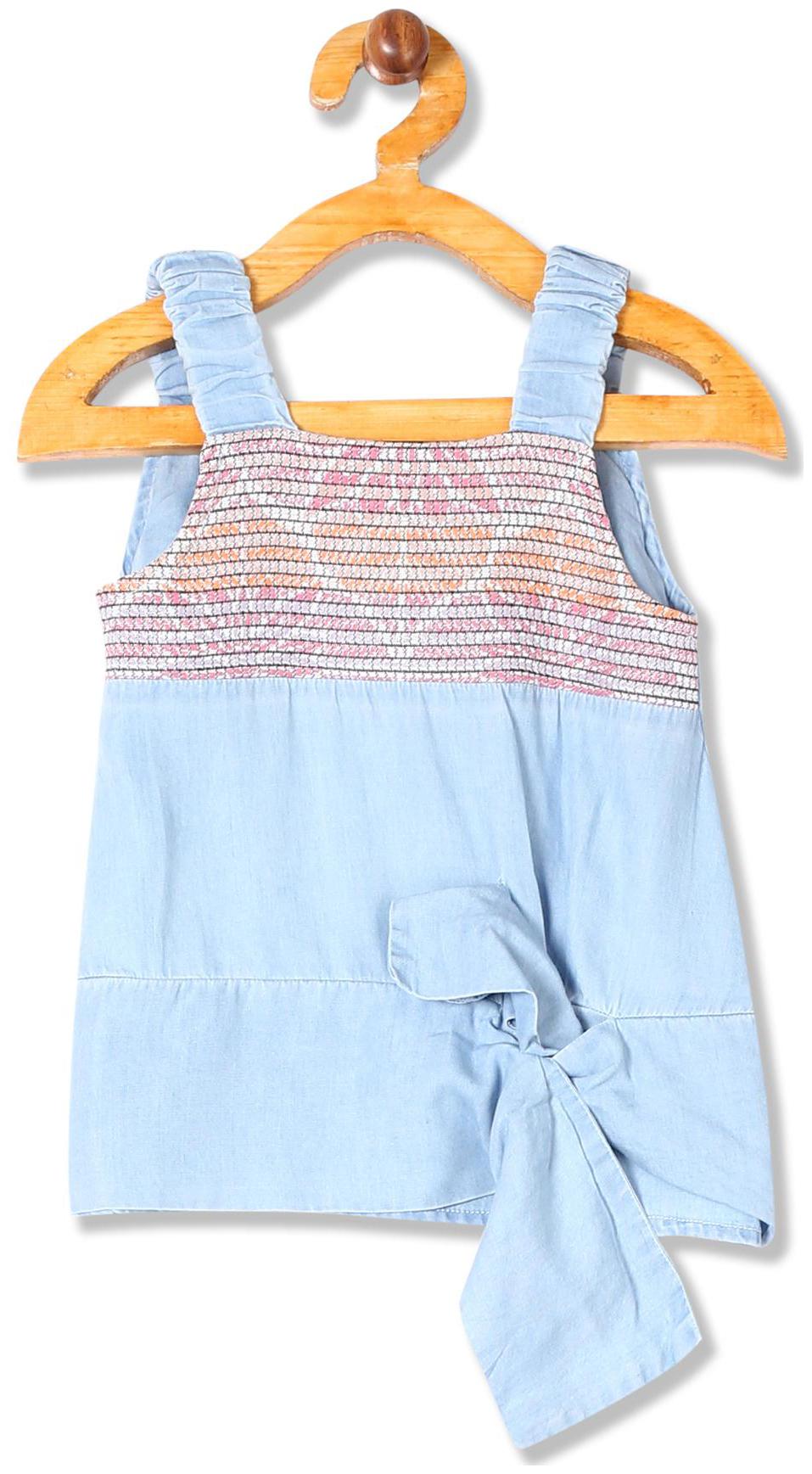 

CHEROKEE Girl Cotton Solid Top - Blue