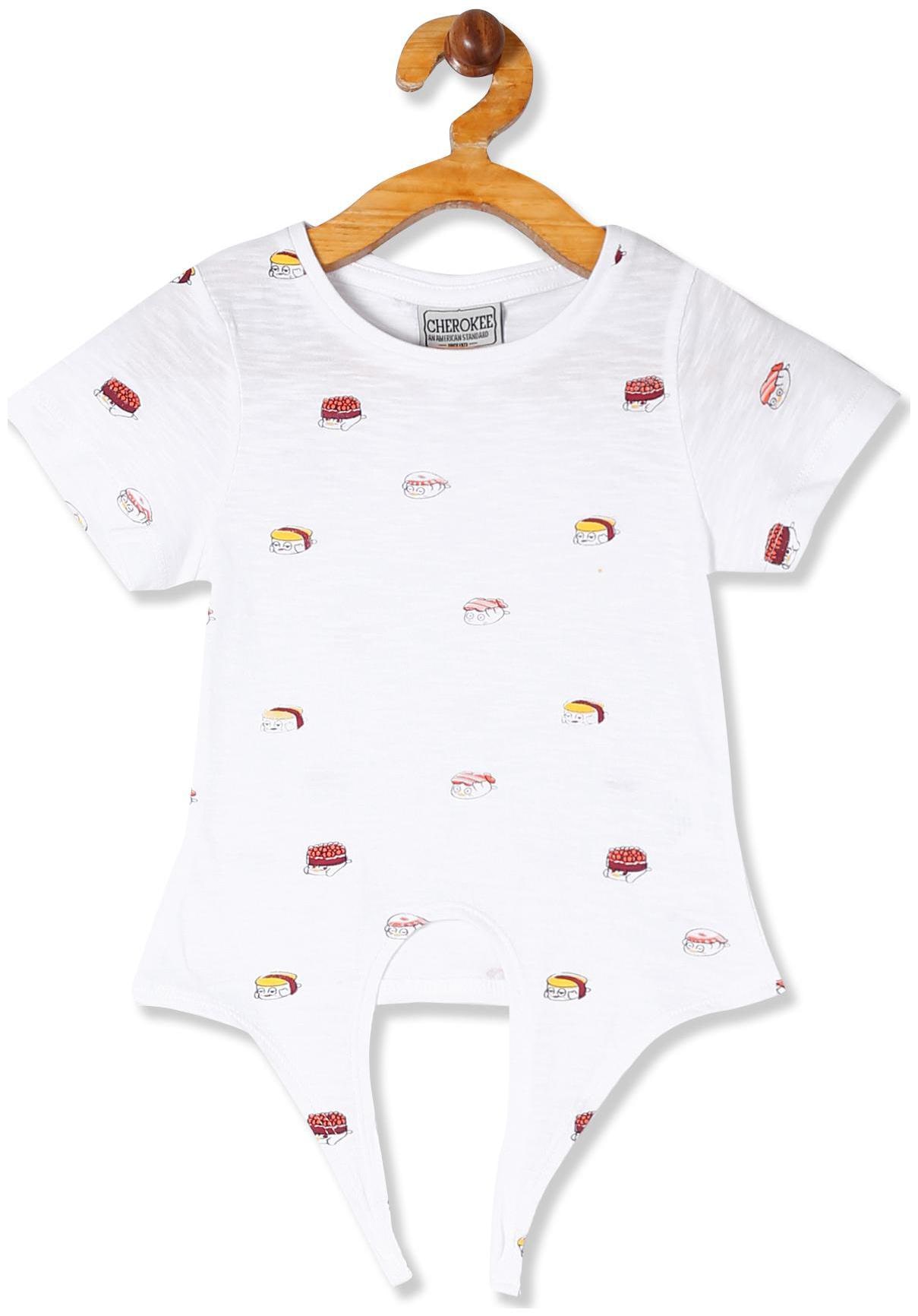 

CHEROKEE Girl Cotton Printed Top - White