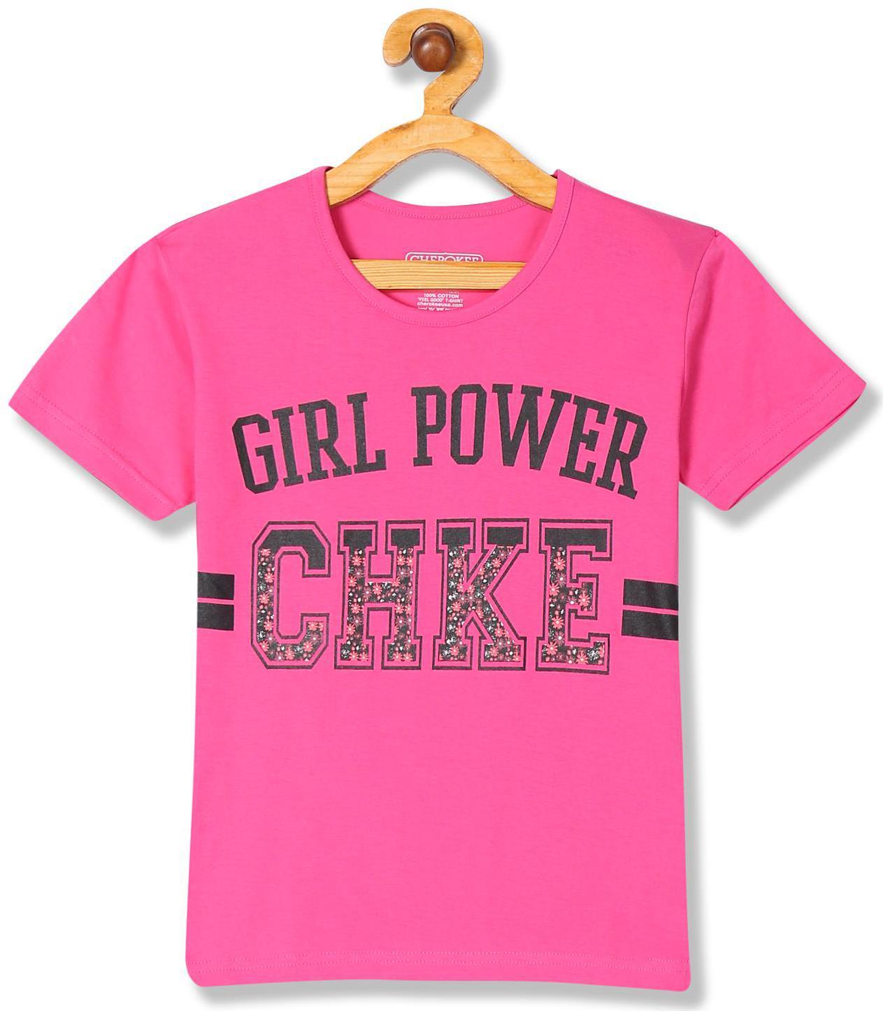 

CHEROKEE Girl Cotton Printed T shirt - Pink