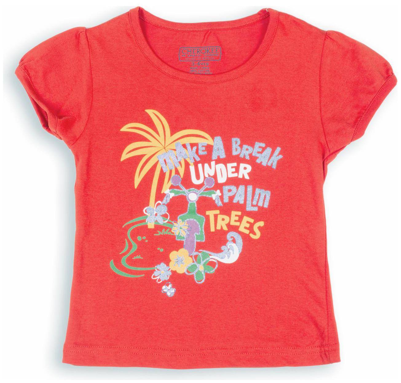 

CHEROKEE Girl Cotton Printed T shirt - Red