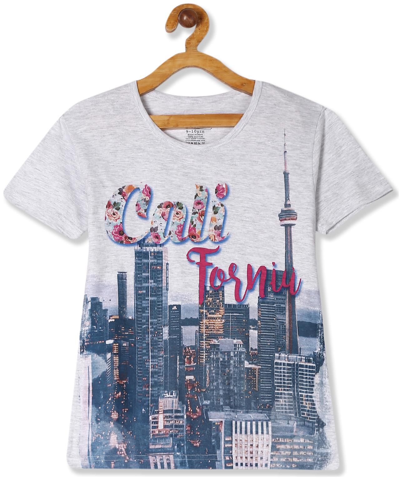 

CHEROKEE Girl Cotton Printed T shirt - Grey